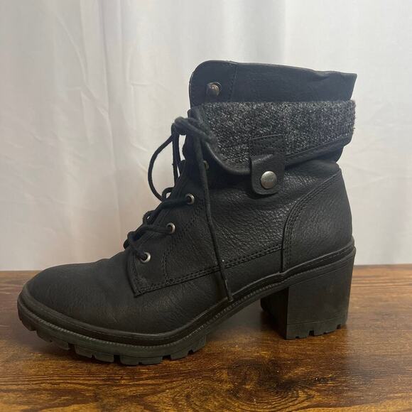 Black Ankle Boots Pop With Chunky Heel - Picture 9 of 15